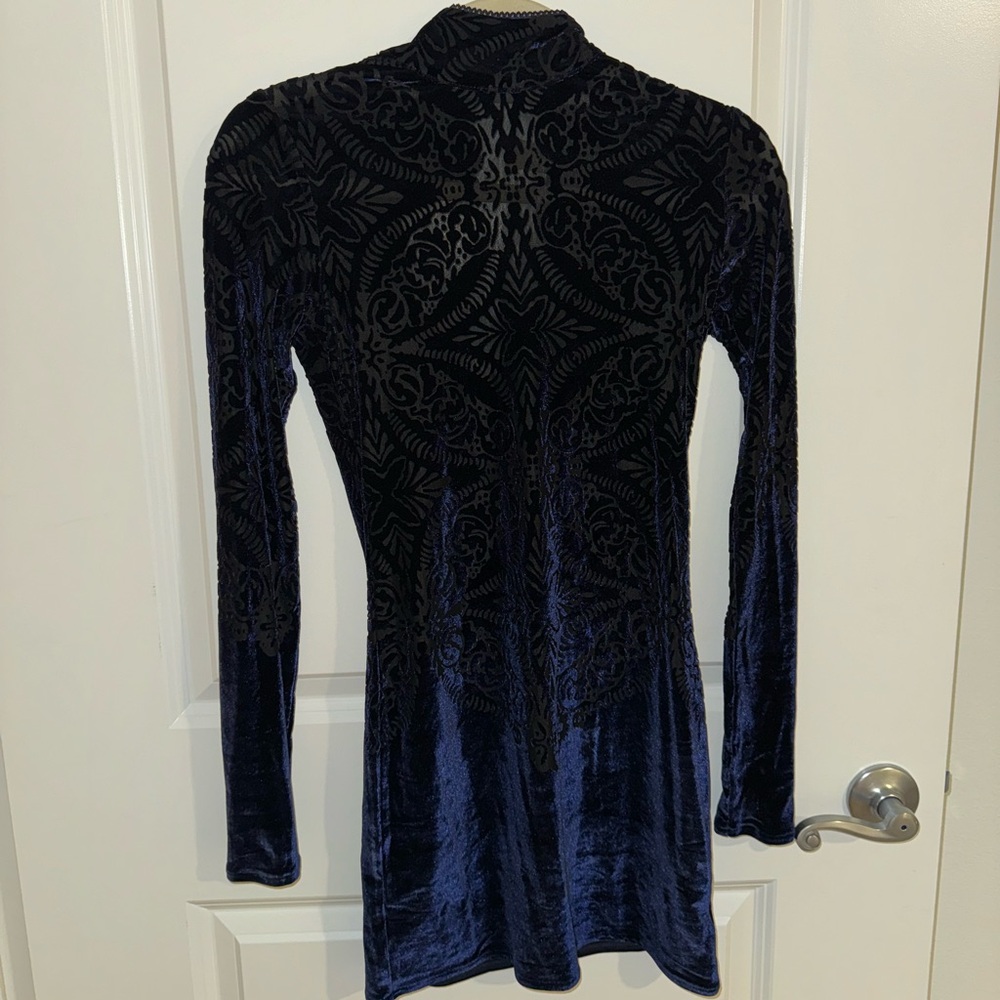Free people blue velvet bodycon dress